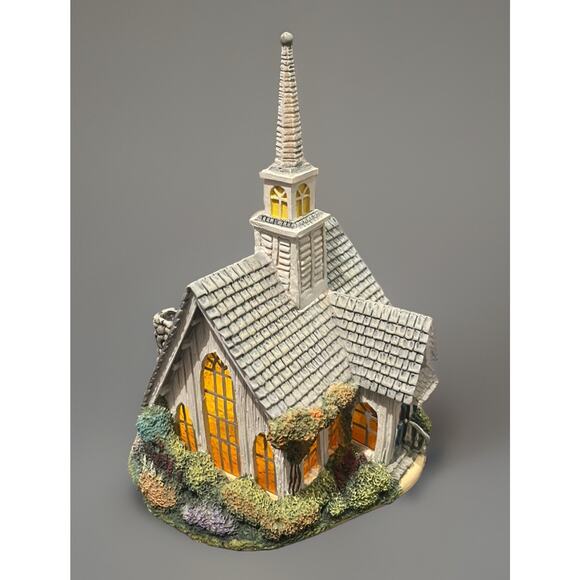 Thomas Kinkade Forest Chapel 2004 Votive Candle Holder Cottage House Village - Picture 3 of 10